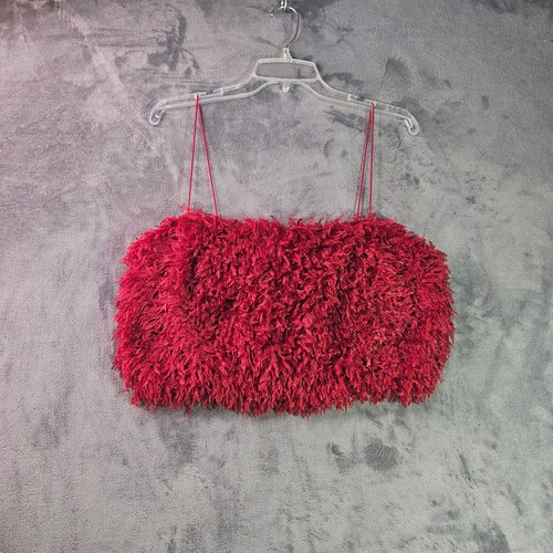 Show Me Your MuMu Damen mittelgroß süß rot Kunstfedern Top hergestellt in den USA - Bild 2 von 7