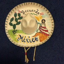 Sombrero ● Souvenir du MEXIQUE ● Miniature ● Vintage années 60 ● Peint à la main