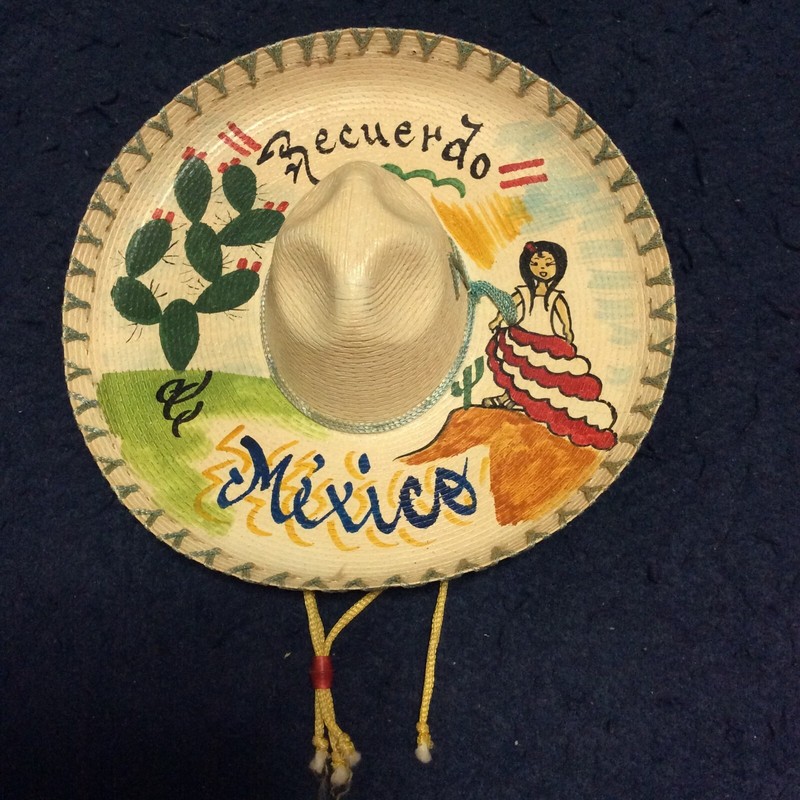 Sombrero ● Souvenir of MEXICO ● Miniature ● Vintage 1960's ● Hand Painted