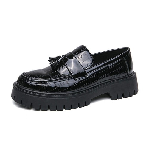 Men's Leather Shoes Big Toe Platform Round Toe Mid Heel Artificial PU Upper Rubb - Picture 11 of 28