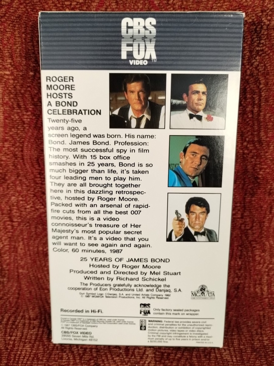 Happy Anniversary 007, (VHS, 1987), James Bond, Rodger Moore
