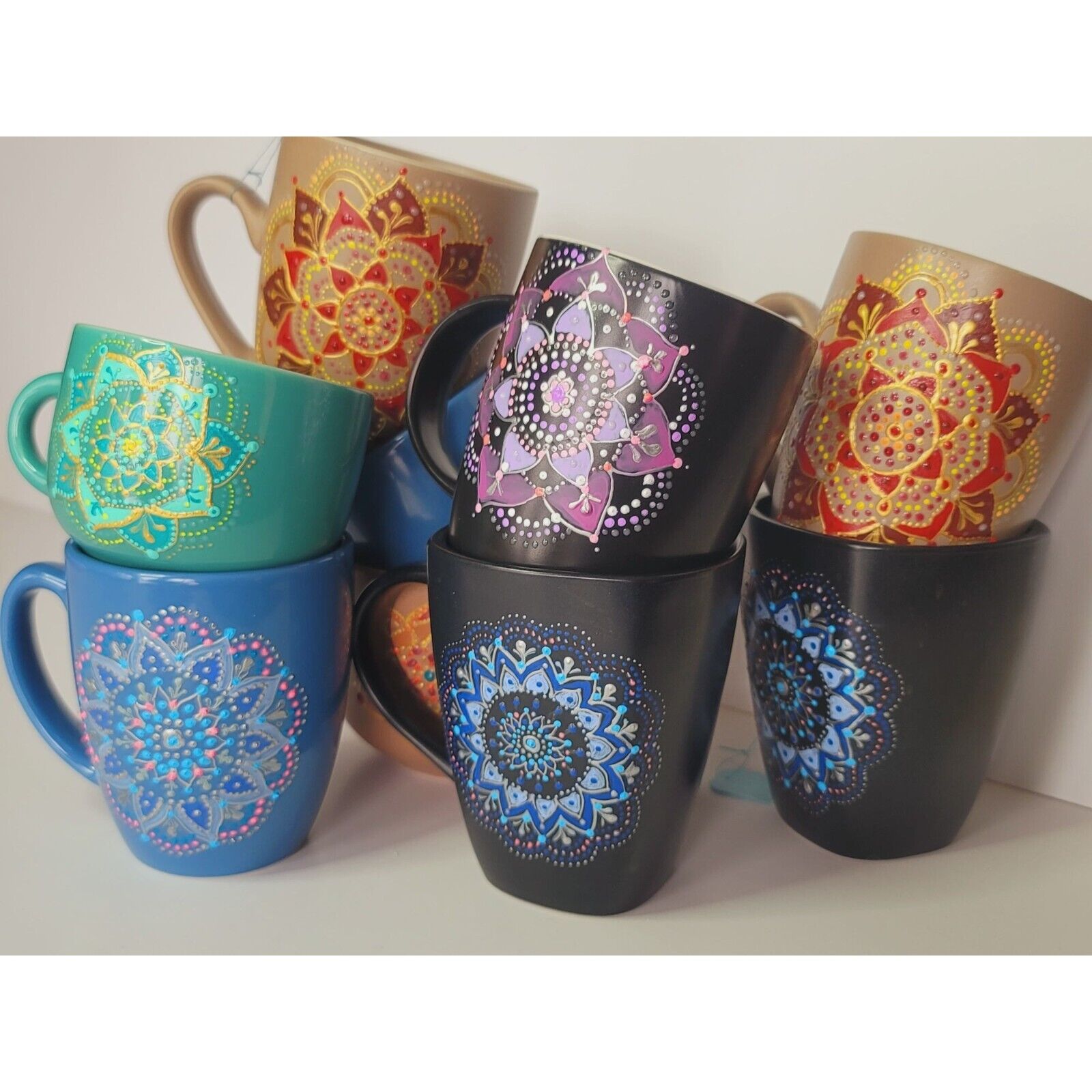 Dot Mandala Downloadable PDF Pattern - Delight - Wrap Around Mug