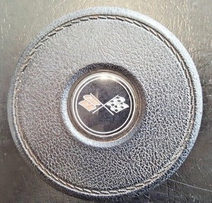 Used 1976 Vega Style Black Horn Button W Emblem As Is Ebay