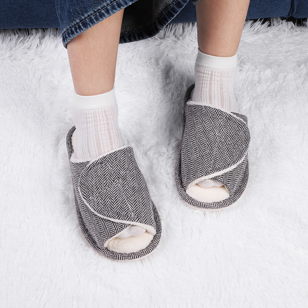 APL Hook and Loop Slippers Non Slip Open Toe Slippers Adjustable for Indoor Outdoor