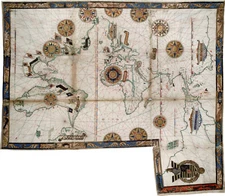 1543 World Map Chart Includes America and "Terra Java" (Australia?) Wall Poster