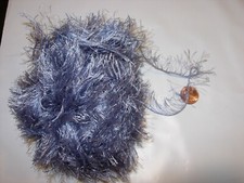 GRAY BLUE LAVENDER FANCY FUR KNITTING CROCHET DESIGNER YARN CRAFTS FIBER ART 50G