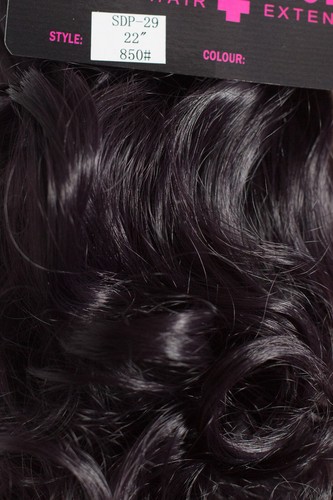 22" PONYTAIL CURLY Dark Purple #850 - Picture 2 of 3