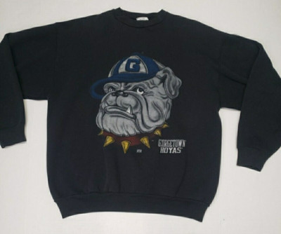 Vintage 90's Georgetown Hoyas Sweatshirt Crewneck Size XL NCAA 50/50 Made USA