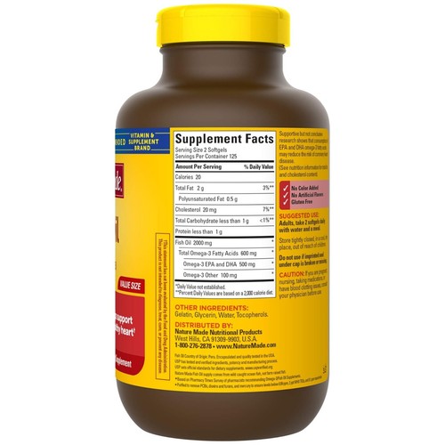 Nature Made Fish Oil 1000 mg Softgels, Omega 3 Fish Oil for Healthy Heart - Picture 3 of 3