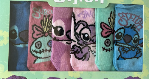 Disney Stitch Scrump Girls Assorted No-Show Socks 6 Pairs Size Small 6-10.5 NEW - Picture 3 of 15