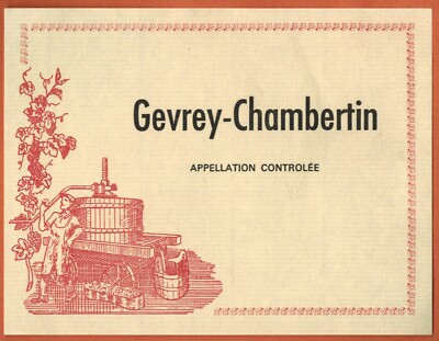 Old Burgundy Wine Label-Gevrey-Chambertin-Vigneron-Ref. No. 225