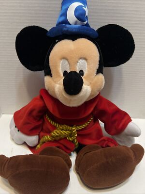 Disney Sorcerers Apprentice Mickey Mouse Fantasia Wizard Plush 16'' VERY CLEAN!