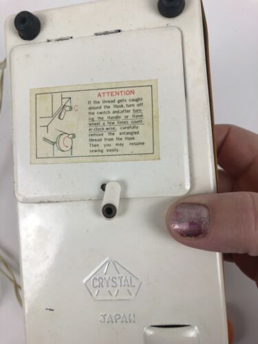 Macchina da cucire vintage in cristallo, mano per bambini, a batteria, made in Japan - Foto 4 di 7