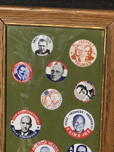 Vintage 1970’s Framed Cracker Barrel Reproduction Presidential Pin - Picture 2 of 8