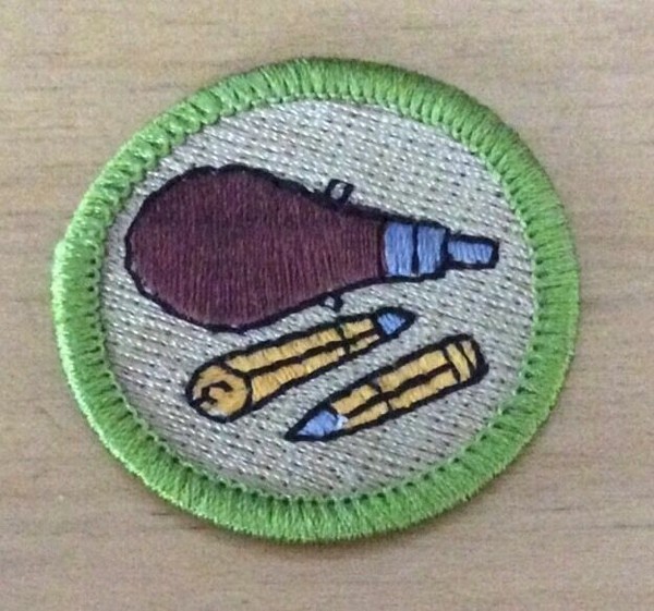 Rifle Shooting Merit Badge Boy Scouts BSA Since 1910 Back for sale