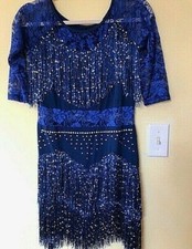 Whitewed blue glitter salsa dress s