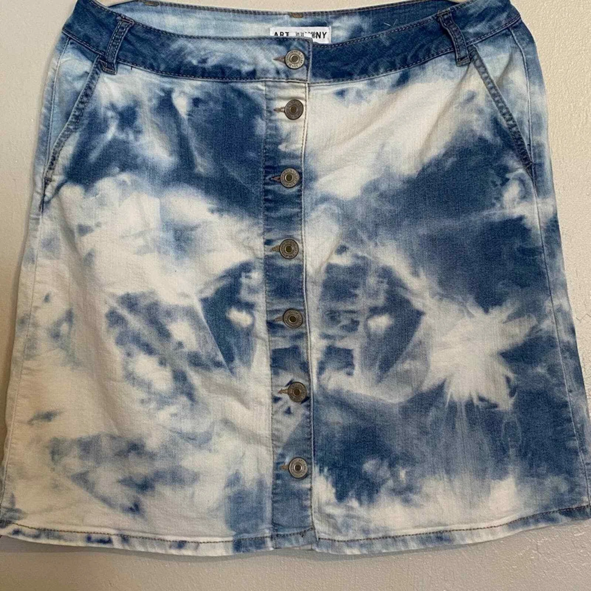 Bleach denim skirt sales
