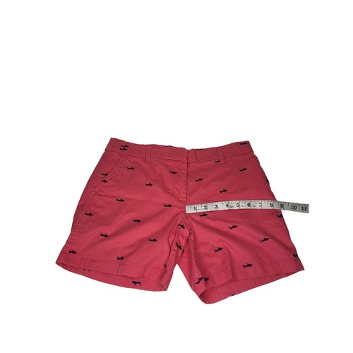 British Khaki Bermuda Shorts Women Sz 4 Pink And Blue Whale All Over Print - Picture 4 of 6