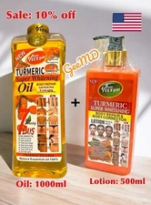 💯 Original  2-pc Veet gold Turmeric Whitening Lotion + Oil Face Body  USA Stock