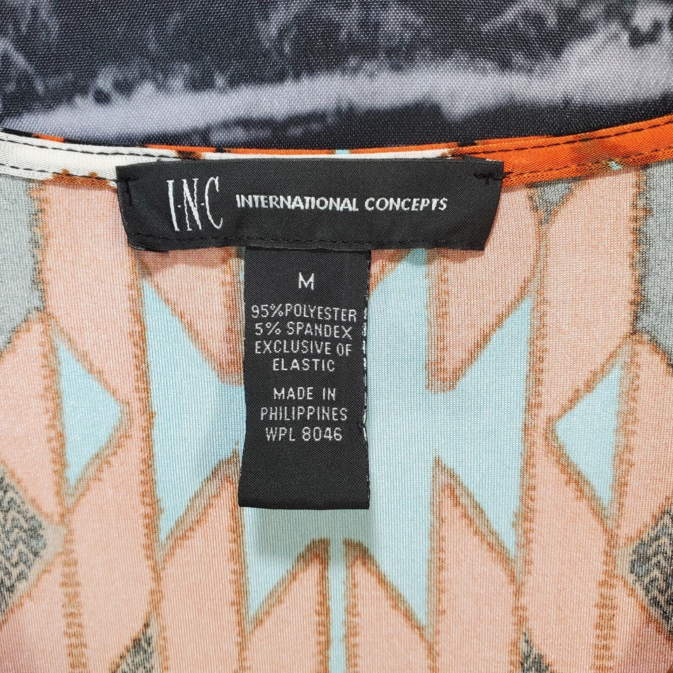 INC International Concepts Mono Mameluco Mujer Mediano Mangas 3/4 Pantalones Cortos Boho Foto 3 de 4