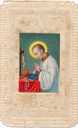 Nr.23504 Spitzen Andachtsbild holy card Litho hl Aloisius - Bild 1 von 2