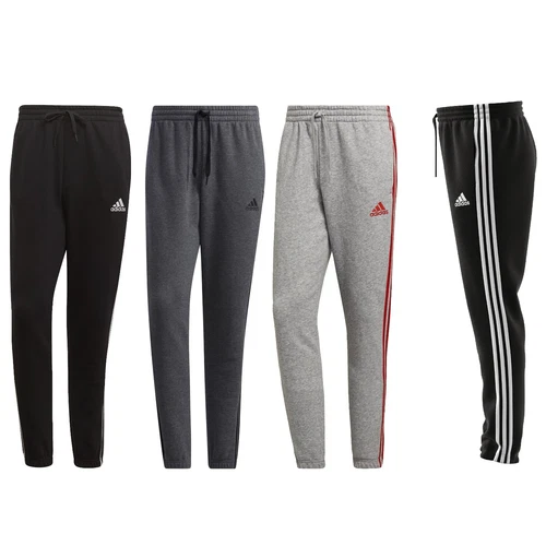 adidas Jogginghose Hose Herren 3 Streifen Design mit Fleece innen Baumwolle