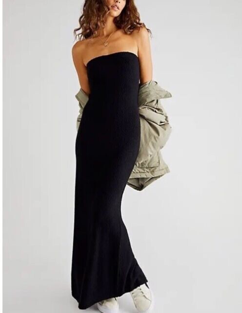FREE PEOPLE FP BEACH BLACK RIO STRAPLESS SWEATER MAXI DRESS Sz Medium | eBay FREE PEOPLE FP BEACH BLACK RIO STRAPLESS SWEATER MAXI DRESS Sz Medium | eBay