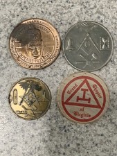 Masonic: 4 Tokens / Coin/ Medallion  