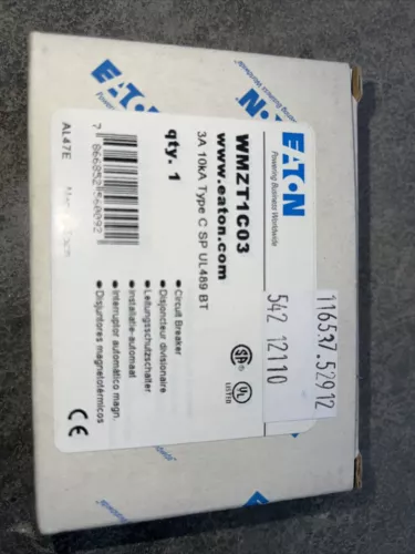 Eaton WMZT1C03 Circuit Breaker 3A 277V 1 Pole DIN Rail NIB