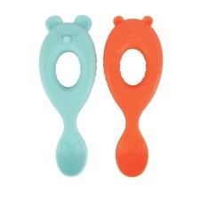 Nuby 2-Pack Silicone Easy Grip Animal Character Spoons - 6 Months