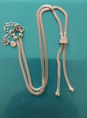 Purro Italian 925 Sterling Silver Necklace With Rhinestones stamped by PURRO