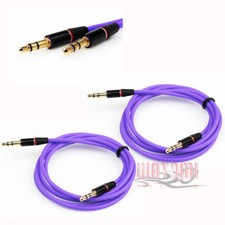 2X 3.5MM AUX MALE AUDIO EXTENSION CABLE CORD PURPLE FOR GALAXY S4 NOTE 2 3 NEXUS