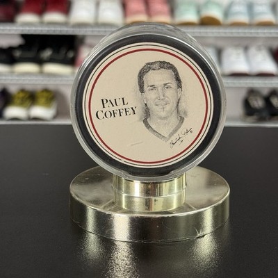 Vtg 90s Paul Coffey Burger King Hockey Foto Puck Detroit Red Wings NHL With Case