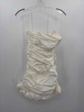 Pre-Owned House of CB White Size Small Short Strapless Dress