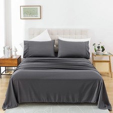 Queen Size Sheet Set, 4 Piece Soft Bed Sheets, Deep Pockets