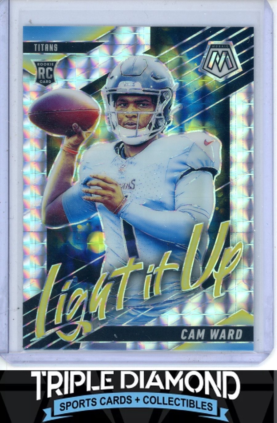 2025 Panini Mosaic Cam Ward Light It Up Rookie RC Silver Mosaic Prizm O341