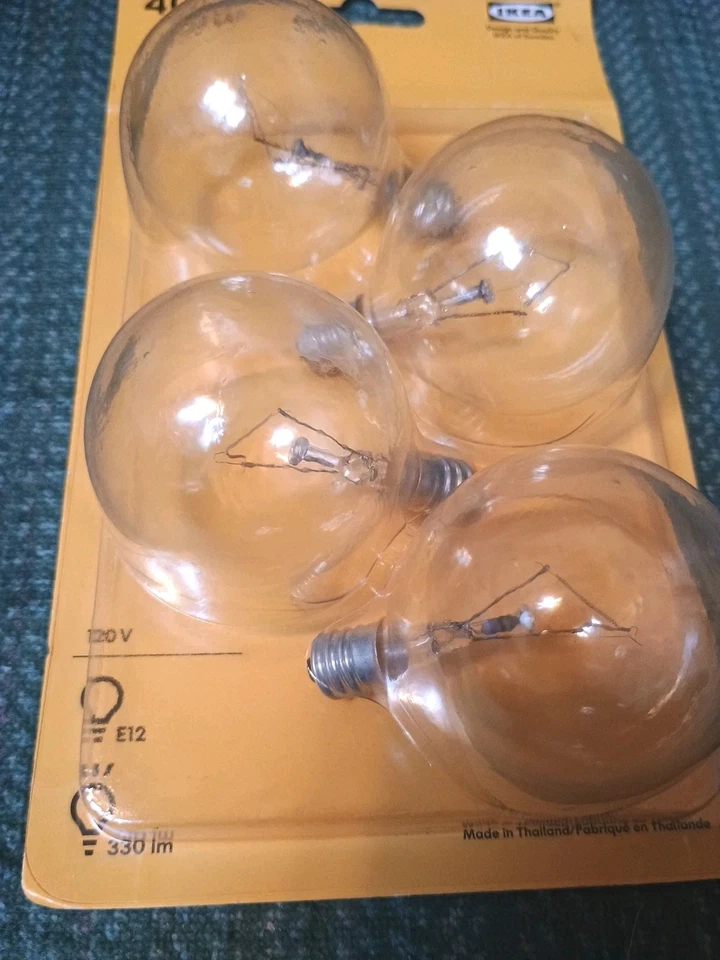 IKEA 40W Clear Decorative E12 Bulbs 330 Lumens 4 Pack Candelabra Base  - Image 2 of 4