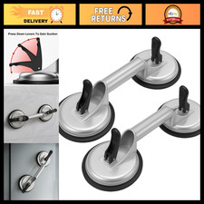 2 Pack Heavy Duty Glass Suction Cups - Aluminum Vacuum Plate Handle Lifters for