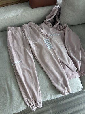 Givenchy Women s Pink Fleece Cotton Hoodie & Joggers Set S Pockets