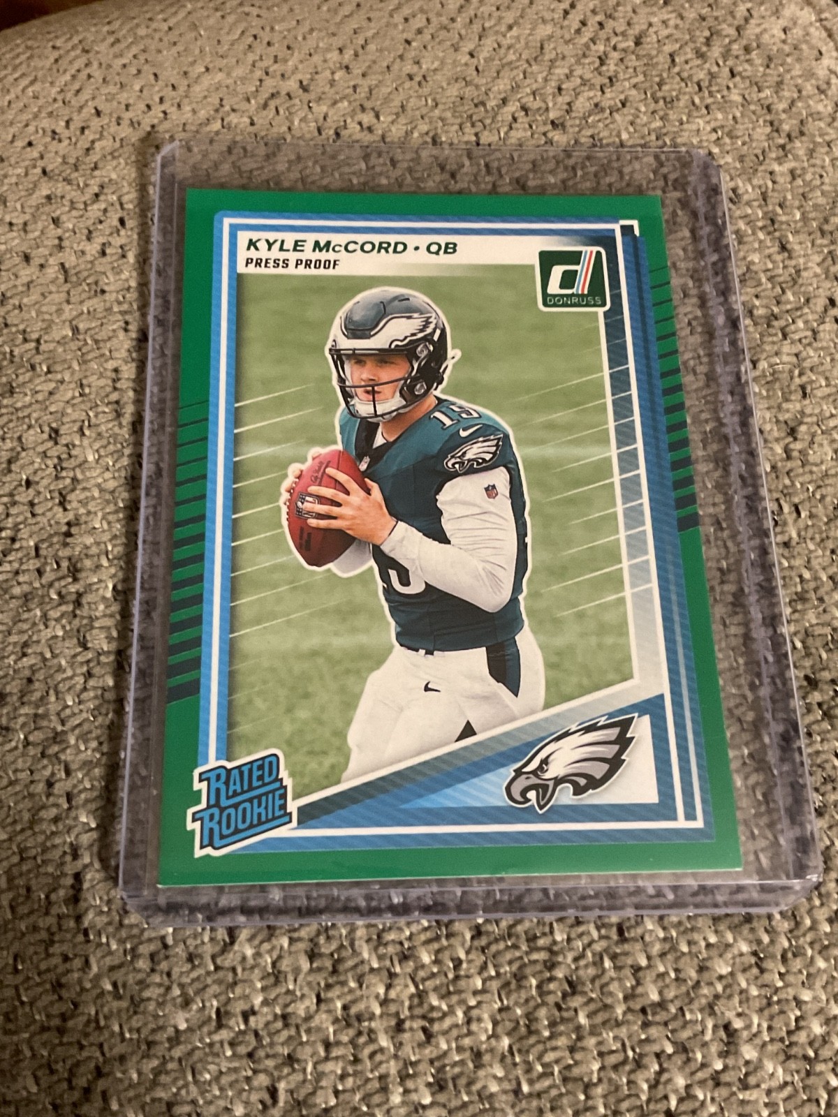 2025 Panini Donruss - Rated Rookie Kyle McCord #325 Press Proof Green (RC)