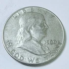 1960 D Franklin Half Dollar - 90% Silver - Circulated Coin #6627
