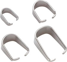 200PCS 304 Stainless Steel Pinch Bails for Pendant Charms, Snap Open Clips Bail,