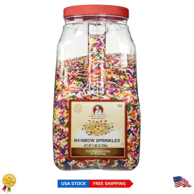 Vibrant 7 lb Rainbow Sprinkles   Ideal for Cakes, Cupcakes & Ice Cream