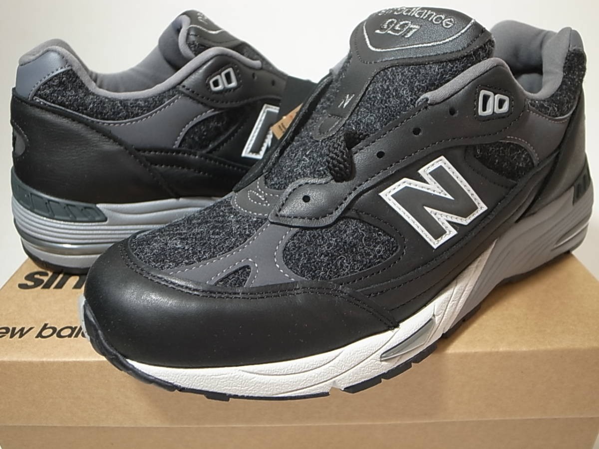 スニーカー New Balance 991 Made in UK Black Magnet Smoked Pearl New Balance 991 Harris Tweed Black Magnet Smoked Pearl Made