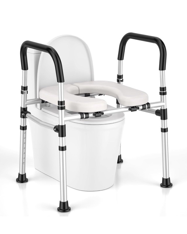 raised toilet seat with handles