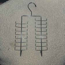 Metal Tie, Belt, and Scarf Hanger/Organizer With a Chrome Finish