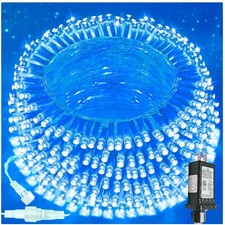 200 Blue LED String Lights - 66FT Waterproof Indoor/Outdoor with Timer  Modes