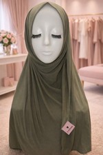 El-Muntaha 100 Cotton Olive Hijab Soft Breathable Modest Scarf