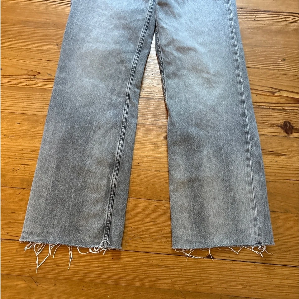 Vaqueros Zara gris vintage recto crudo dobladillo inferior mujer TALLA 10 Foto 2 de 4