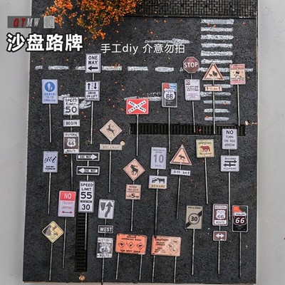 Diorama 1:64/72 Road Sign Model City Railroad Parking Layout Scene Display Model